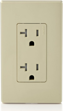 20 Amp Tamper-Resistant Duplex Receptacle, 125 Volt, Side Wired, Ivory