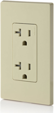 20 Amp Tamper-Resistant Duplex Receptacle, 125 Volt, Side Wired, Ivory