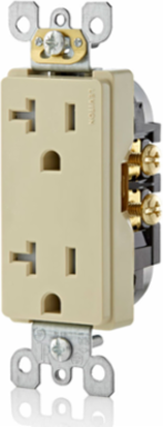 20 Amp Tamper-Resistant Duplex Receptacle, 125 Volt, Side Wired, Ivory