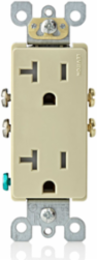 20 Amp Tamper-Resistant Duplex Receptacle, 125 Volt, Side Wired, Ivory