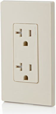 20 Amp Decora Tamper-Resistant Duplex Outlet, 125 Volt, NEMA 5-20R, Light Almond