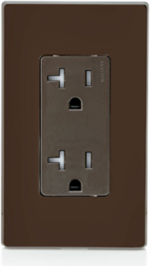 20 Amp Decora Tamper-Resistant Duplex Outlet, 125 Volt, NEMA 5-20R, Side Wired