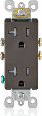 20 Amp Decora Tamper-Resistant Duplex Outlet, 125 Volt, NEMA 5-20R, Side Wired