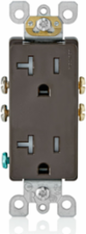 20 Amp Decora Tamper-Resistant Duplex Outlet, 125 Volt, NEMA 5-20R, Side Wired