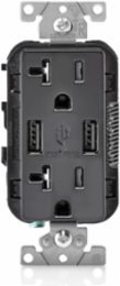 3.6A USB Type-A/A Wall Outlet Charger with 20A Tamper-Resistant Receptacles