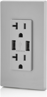 USB Type-A Wall Outlet Charger with 20A Tamper-Resistant Receptacle, 3.6A Power