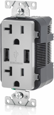 USB Type-A Wall Outlet Charger with 20A Tamper-Resistant Receptacle, 3.6A Power