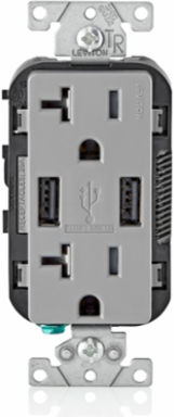 USB Type-A Wall Outlet Charger with 20A Tamper-Resistant Receptacle, 3.6A Power
