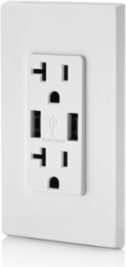Decora 3.6A USB Type A/A Wall Outlet Charger with 20A Tamper-Resistant Receptacle