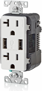 Decora 3.6A USB Type A/A Wall Outlet Charger with 20A Tamper-Resistant Receptacle