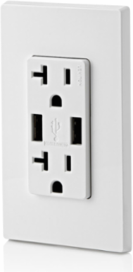 Decora 3.6A USB Type A/A Wall Outlet Charger with 20A Tamper-Resistant Receptacle