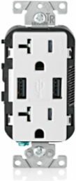 Decora 3.6A USB Type A/A Wall Outlet Charger with 20A Tamper-Resistant Receptacle