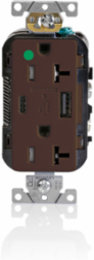 20 Amp 125 Volt Duplex Tamper-Resistant Outlet with USB Ports, Hospital Grade