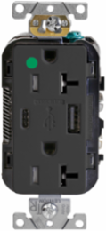 Tamper-Resistant USB Receptacle 20 Amp 125 Volt with Dual USB Ports