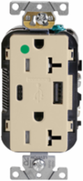 Decora Plus Tamper-Resistant USB Receptacle, 20 Amp, 125 Volt, Heavy-Duty Hospital Grade