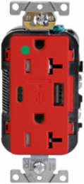 Tamper-Resistant USB Receptacle 20 Amp 125 Volt with 5.1A USB Charging Ports