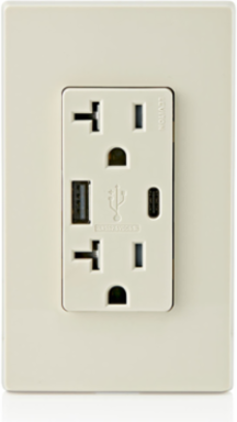 Decora USB Wall Outlet Charger with 5.1A Dual USB Ports and Tamper-Resistant Receptacle