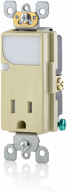 15 Amp Decora Tamper-Resistant Outlet with LED Guide Light, Ivory