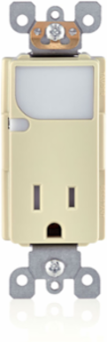 15 Amp Decora Tamper-Resistant Outlet with LED Guide Light, Ivory