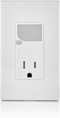 15 Amp Decora Tamper-Resistant Outlet/Guide Light Combo, White, NEMA 5-15R