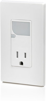 15 Amp Decora Tamper-Resistant Outlet/Guide Light Combo, White, NEMA 5-15R