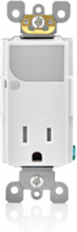 15 Amp Decora Tamper-Resistant Outlet/Guide Light Combo, White, NEMA 5-15R
