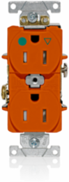 Tamper-Resistant Isolated Ground Duplex Receptacle 15 Amp, 125 Volt, Hospital Grade, Orange