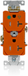 Heavy-Duty Hospital Grade Tamper-Resistant Duplex Receptacle, 20 Amp, 125 Volt, Orange