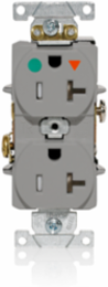 Heavy-Duty Hospital Grade Tamper-Resistant Duplex Receptacle 20 Amp 125 Volt Gray