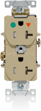 Tamper-Resistant Hospital Grade Duplex Receptacle, 20 Amp, 125 Volt, Back/Side Wire