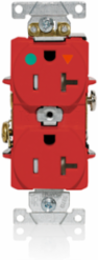 Heavy-Duty Hospital Grade Tamper-Resistant Duplex Receptacle, 20 Amp, 125 Volt, Red