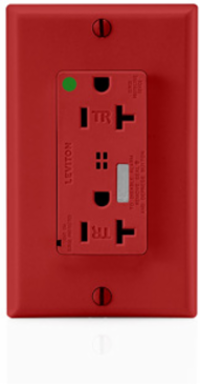 Decora Plus 20 Amp Surge Protective Duplex Receptacle Outlet, Heavy-Duty Hospital Grade, Red
