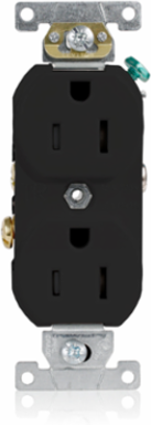 Tamper-Resistant Duplex Receptacle 15 Amp 125 Volt Commercial Grade Black