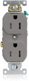 Tamper-Resistant Duplex Receptacle 15 Amp 125 Volt Self-Grounding Gray