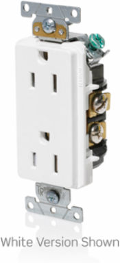 Decora Plus Tamper-Resistant Receptacle 15 Amp 125 Volt, Heavy-Duty, Self-Grounding