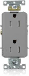 Tamper-Resistant Duplex Receptacle, 15 Amp, 125 Volt, Gray