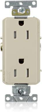 Decora Plus Tamper-Resistant Receptacle 15 Amp 125 Volt, Heavy-Duty Industrial Grade