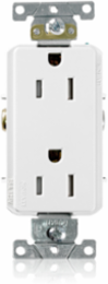 Decora Plus Tamper-Resistant Duplex Receptacle, 15 Amp, 125 Volt, Industrial Grade
