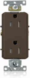 15 Amp Tamper-Resistant Decora Plus Receptacle, 125 Volt, Heavy-Duty Grade, Brown