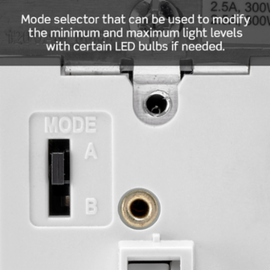 Toggle Slide Dimmer Switch, 300W LED & 600W Incandescent, White