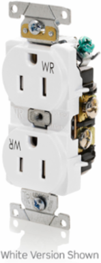 Weather & Tamper-Resistant Duplex Receptacle, 15 Amp, 125 Volt, NEMA 5-15R
