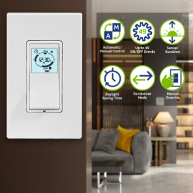 Indoor Decora 24-Hour Programmable Timer 120VAC 15A Resistive/Inductive