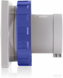 63 Amp International Configuration Panel Mounting Inlet, IP66/IP67, Blue