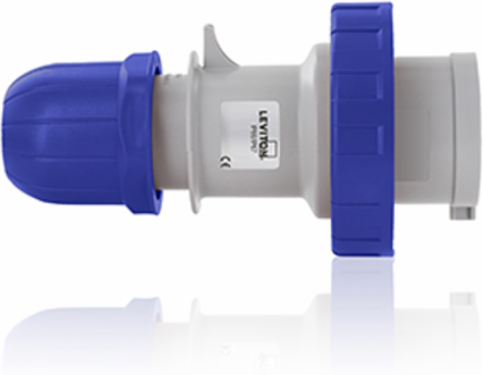 Industrial Grade Panel Mount Inlet, 16 Amp, 200-250 Volt, 3 Pole, IP66/IP67, Blue