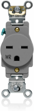 Weather-Resistant Single Receptacle, 15 Amp, 250 Volt, NEMA 6-15R