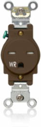 Weather-Resistant Tamper-Resistant Single Receptacle Outlet, 15 Amp 250 Volt
