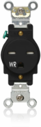 Weather-Resistant 15 Amp 250 Volt Tamper-Resistant Single Receptacle, Black