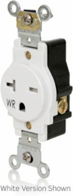 Weather-Resistant Tamper-Resistant Single Receptacle 15 Amp 250 Volt
