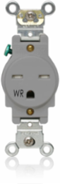 Weather-Resistant Tamper-Resistant Single Receptacle 15 Amp 250 Volt