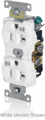 Weather-Resistant Duplex Receptacle 20 Amp 125 Volt, Heavy-Duty Grade, Blue